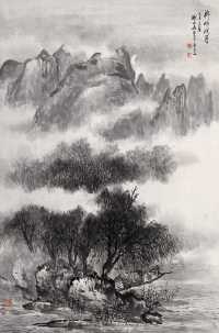 吴一峰 己未（1979）年作 山色 镜心